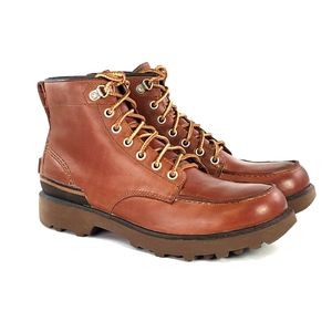 Sorel Men's Caribou Madson Moc Toe Waterproof Boot Waterproof Sz 8 Dark Caramel